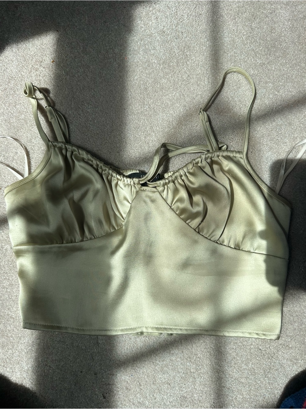 PacSun Olive Green Satin Cropped Cami